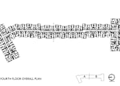 Thumbnail 48 of 80 - A black and white image of a floor plan labeled "fourth floor overall plan".
