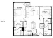 Thumbnail 58 of 80 - A black and white image of a floor plan for a unit style C - 941 S.F.