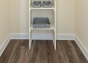 Thumbnail 17 of 29 - Walk-in closet in the primary bedroom at Woodridge Apartments.
