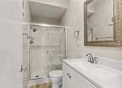Thumbnail 27 of 62 - Bathroom with Stand-Up Shower with Glass Doors