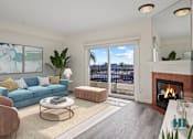 Thumbnail 2 of 48 - Large-Size Living Room with Electric Fireplace, Vinyl Flooring, and Balcony
