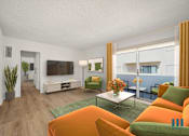 Thumbnail 3 of 39 - Living Room with Vinyl Flooring and a Patio