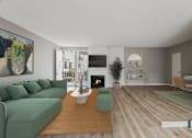 Thumbnail 4 of 62 - Large-Size Living Room with Electric Fireplace, and Vinyl Flooring