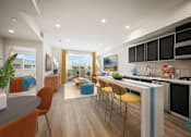 Thumbnail 40 of 106 - Kitchen with Bar Stools at Ogden Garden by Wiseman, Los Angeles, CA, 90036