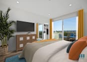 Thumbnail 21 of 106 - Bedroom with Patio Access at Ogden Garden by Wiseman, California, 90036