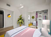 Thumbnail 7 of 106 - Bedroom with Mirrored Closet at Ogden Garden by Wiseman, California