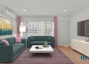 Thumbnail 3 of 30 - Living Room with Vinyl Flooring, Recessed Lighting, and Large-Size Windows