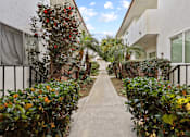 Thumbnail 30 of 39 - Apartment Courtyard with Floral Landscaping
