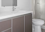 Thumbnail 29 of 71 - Bathroom with Vanity Cabinet Storage