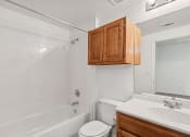 Thumbnail 6 of 15 - Bathroom with ample storage at Cypress View Villa Apartments in Weatherford TX