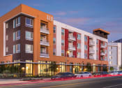 Thumbnail 17 of 18 - Exterior Building at Dusk at GEO Apartment in Fremont CA