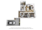 Thumbnail 22 of 22 - 3 Bedroom 2 bath Floor Plan at The Daniels at Northern Gateway Apartments, Wisconsin