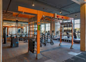 Thumbnail 14 of 40 - a gym with weights machines and other exercise equipment