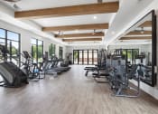 Thumbnail 21 of 46 - a room filled with cardio equipment and a large window