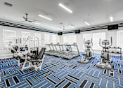 Thumbnail 7 of 36 - a gym with weights and cardio equipment in a room with windows