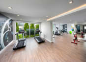 Thumbnail 14 of 30 - the gym has a view of the gymnasium and a floor to ceiling window at Saba Pompano Beach, Pompano Beach, 33062