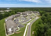 Thumbnail 67 of 70 - an aerial view of a resort with parking lot and buildings