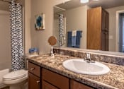 Thumbnail 5 of 18 - a bathroom with a sink and a toilet and a mirror