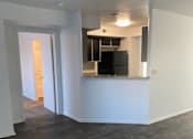 Thumbnail 6 of 33 - an empty living room with a kitchen in the background