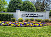 Thumbnail 1 of 20 - A sign that says Coffey Creek in front of a flower bed.