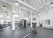 Thumbnail 9 of 54 - the gym with weights and cardio equipment at the renaissance apartments