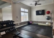 Thumbnail 19 of 30 - the fitness room is equipped with weights and cardio equipment