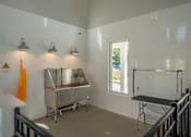Thumbnail 11 of 67 - A kitchen area with a stainless steel sink and a window.