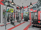 Thumbnail 34 of 78 - a rendering of a fitness room with weights and gym equipment at Altis Blue Lake, Lake Worth, FL, 33467
