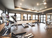 Thumbnail 11 of 18 - a gym with various exercise equipment and windows