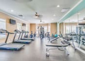 Thumbnail 20 of 29 - a fitness room with cardio equipment and windows