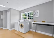 Thumbnail 23 of 29 - A laundry room with a washing machine and dryer.