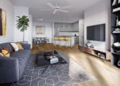 Thumbnail 27 of 29 - a living room with a couch and a coffee table
