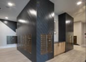 Thumbnail 24 of 56 - a locker room with vaulted ceilings and wooden lockers