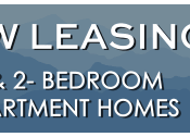 Thumbnail 35 of 35 - a blue background with mountains in the background and the words now leasing and 2 bedroom apartment homes