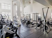 Thumbnail 11 of 36 - A gym with a variety of exercise equipment.