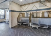 Thumbnail 40 of 48 - a commercial kitchen with stainless steel appliances and a large window
