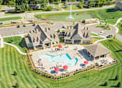 Thumbnail 2 of 33 - Pool Overview with Umbrellas and Sun Deck at Greystone Pointe, Tennessee, 37932