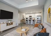 Thumbnail 18 of 50 - a living room with a couch and a coffee table