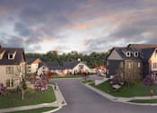 Thumbnail 22 of 24 - A street view of a residential neighborhood with houses and trees.