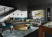 Thumbnail 12 of 31 - a living room filled with furniture and a pool table