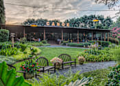 Thumbnail 38 of 39 - A Canopy restaurant with a garden in front.