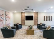 Thumbnail 13 of 28 - a large living room with couches and a television
