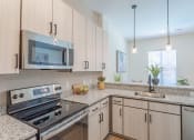 Thumbnail 5 of 10 - the preserve at ballantyne commons apartment kitchen with stainless steel appliances