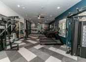 Thumbnail 20 of 38 - a gym with weights and cardio equipment in a home gym