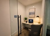 Thumbnail 31 of 40 - A room with a desk and a chair.
