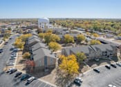 Thumbnail 2 of 29 - an aerial view of a neighborhood with houses and a water tower