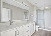 Thumbnail 16 of 71 - A white bathroom with a walk in shower.