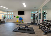 Thumbnail 7 of 18 - Expansive Fitness Center Featuring Various Gym Equipment at The Apartments at The Sycamores, Virginia, 20190