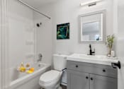 Thumbnail 4 of 29 - Bathroom With Bathtub at Capri Apartments, Mountlake Terrace, WA, 98043