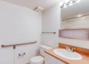 Thumbnail 19 of 23 - sink and toilet with nearby grab bars